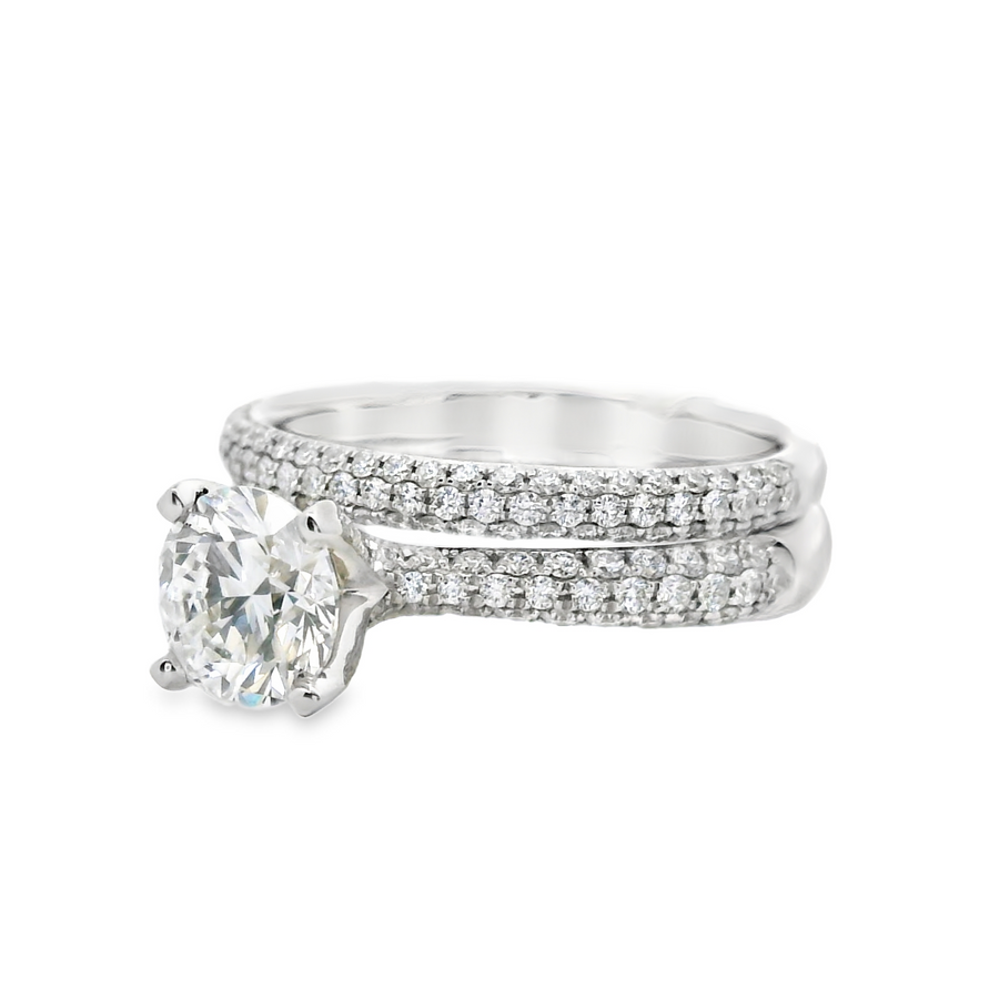 18kt White Gold Lab-Grown Round Diamond Engagement Ring (1.73ct)