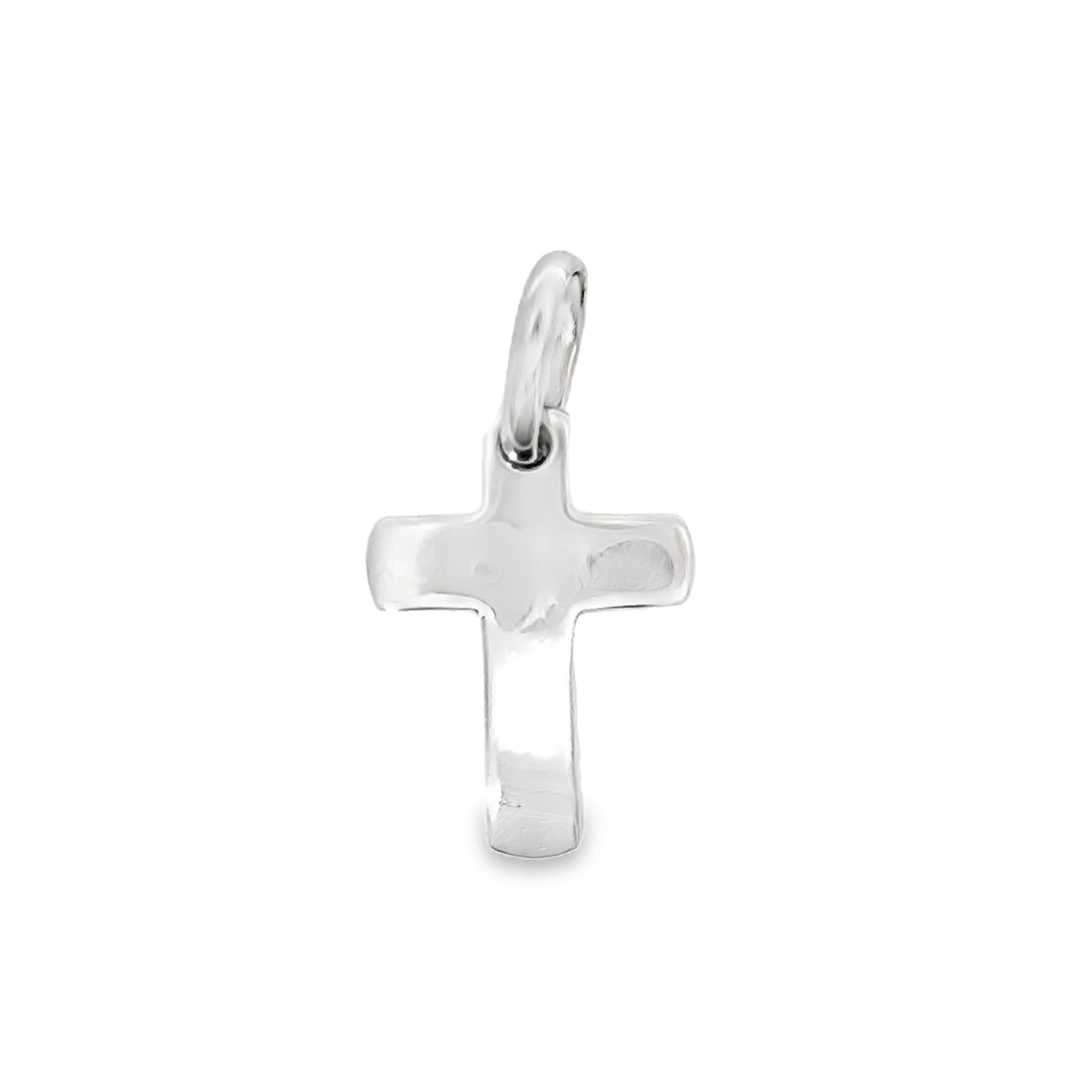 18kt White Gold Italian Made Cross Charm (1.39g)