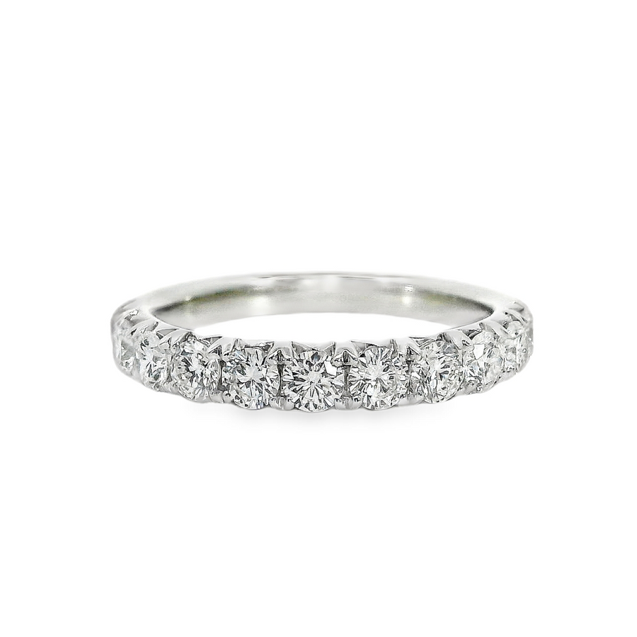18kt White Gold Natural Round Diamond Wedding Ring (1.01ct)