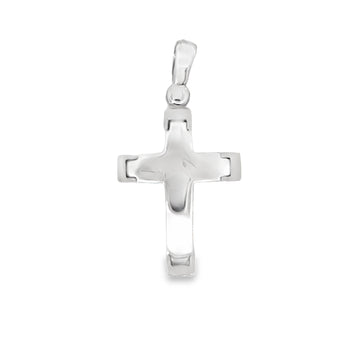 18kt White Gold Italian Made Cross Pendant (2.75g)