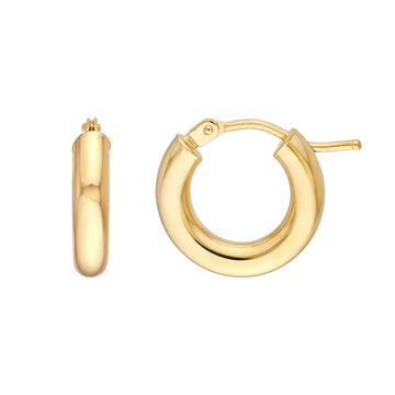 14kt Yellow Gold 3mm Hidden Clasp Hoop Earrings (1.10g)