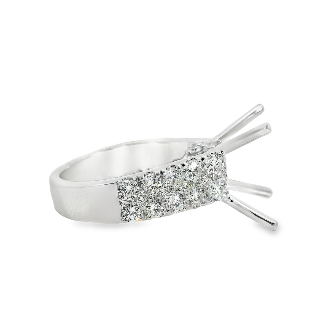 18kt White Gold Lab-Grown Round and Natural Round Diamond Engagement Ring (7.84ct)