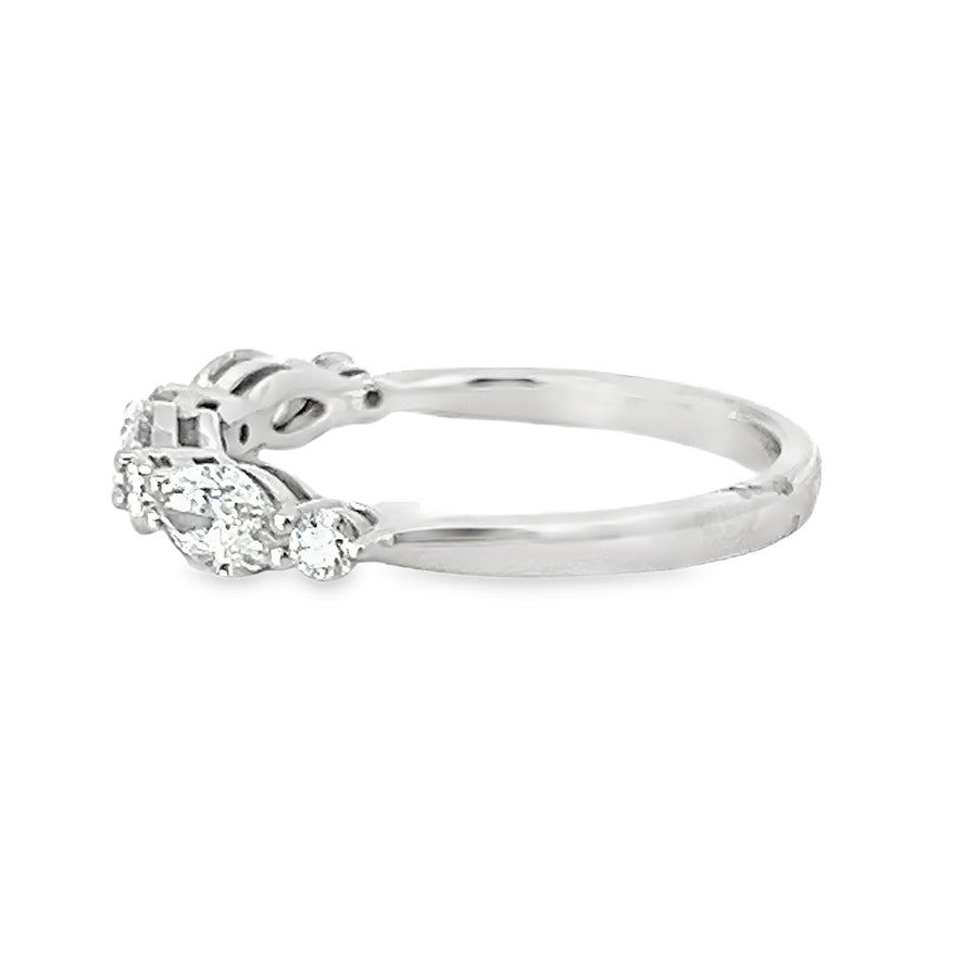 18K White Gold Marquise Diamond Wedding Ring (.96ct)