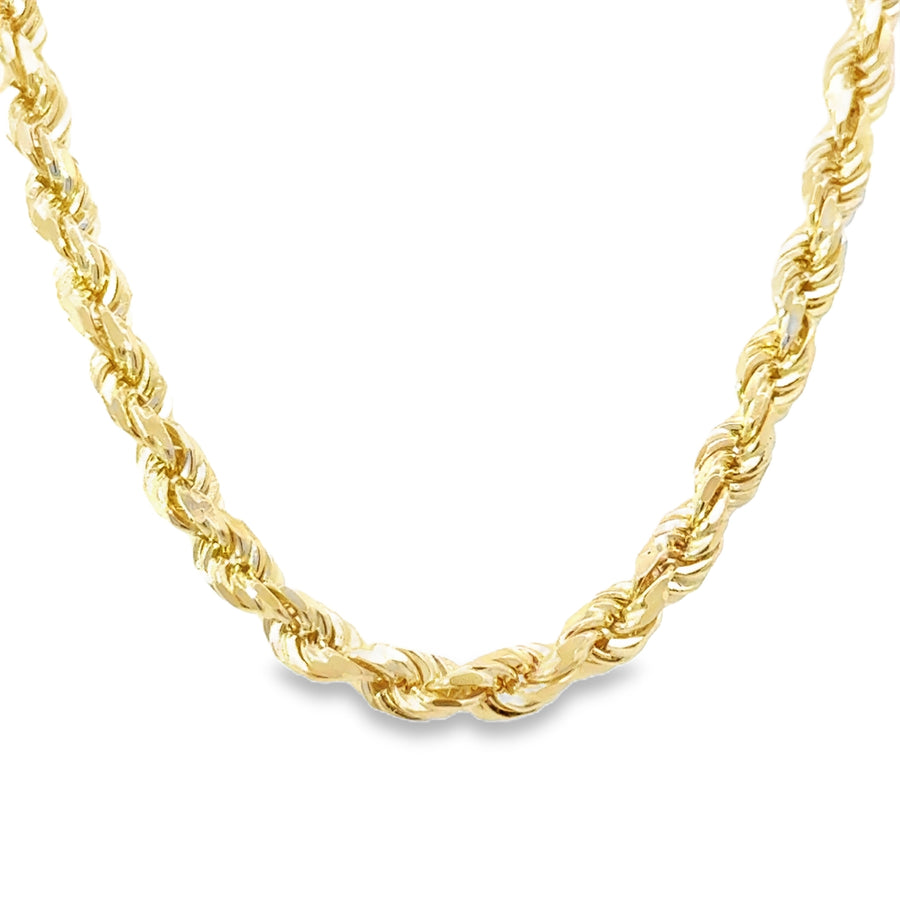 14K Yellow Gold 22" 3.5mm Diamond Cut Rope Chain (27.7g)