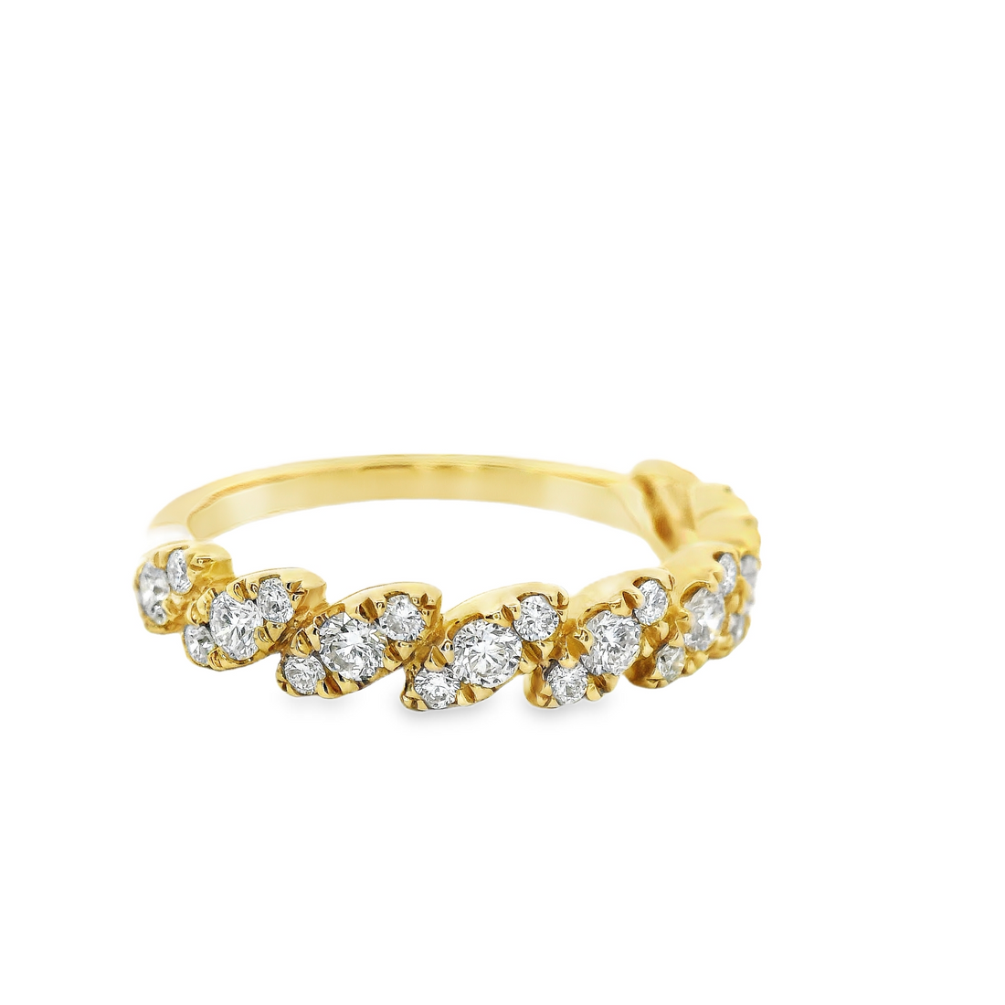 18kt Yellow Gold Natural Diamond Geometric Ring (0.54ct)