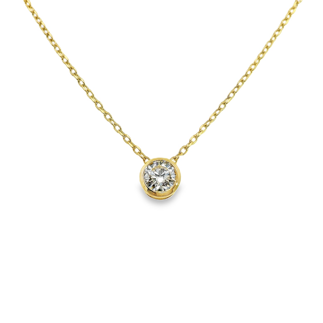 14kt Yellow Gold Lab-Grown Round Diamond Pendant (.69ct)