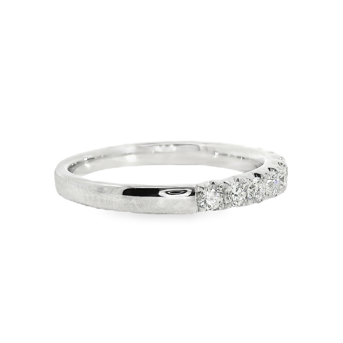 18kt White Gold Natural Round Diamond Wedding Ring (.52ct)