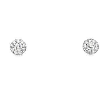 18kt White Gold Natural Diamonds Button Earrings (0.21ct)