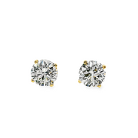 14kt Yellow Gold 4-Prong Lab-Grown Round Diamond Stud Earrings (1.01ct)