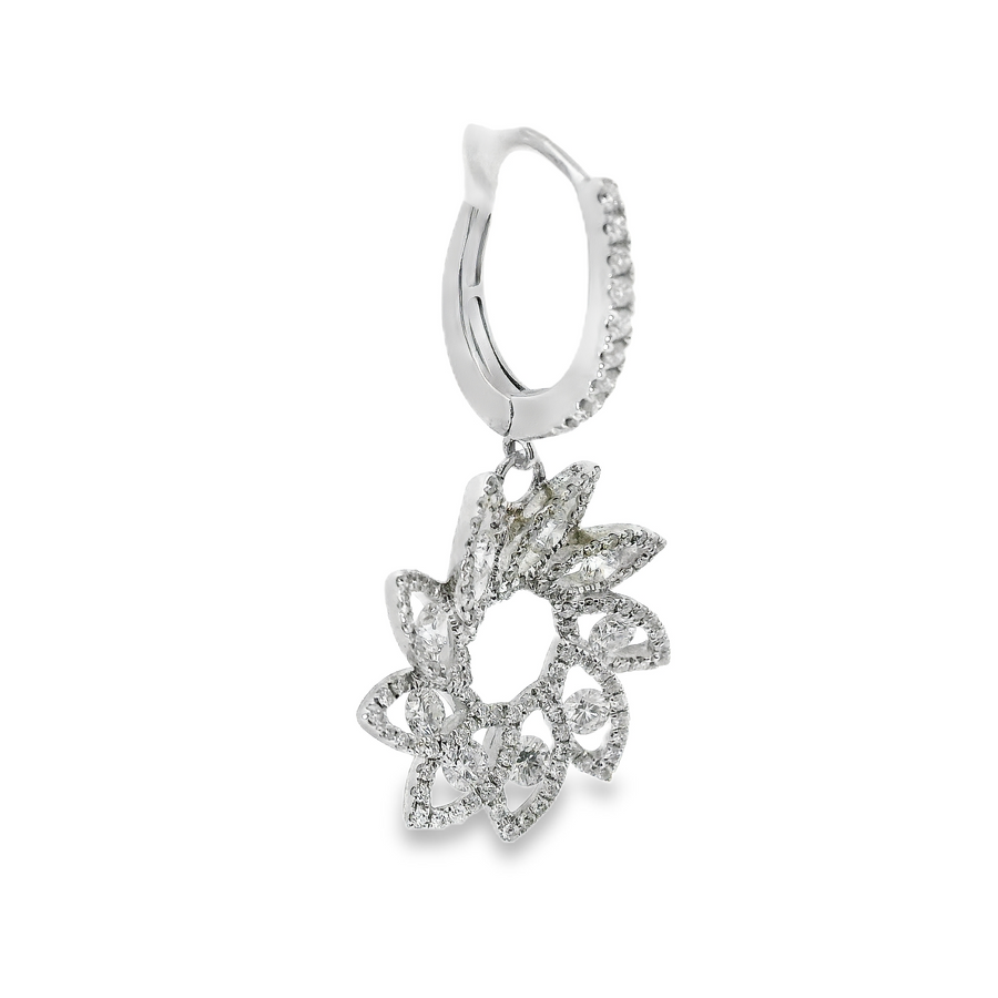 18kt White Gold Natural Diamonds Drop Earrings (1.65ct)