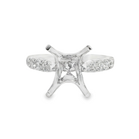 18kt White Gold Natural Round Diamond Semi-Mount Ring (.61ct)