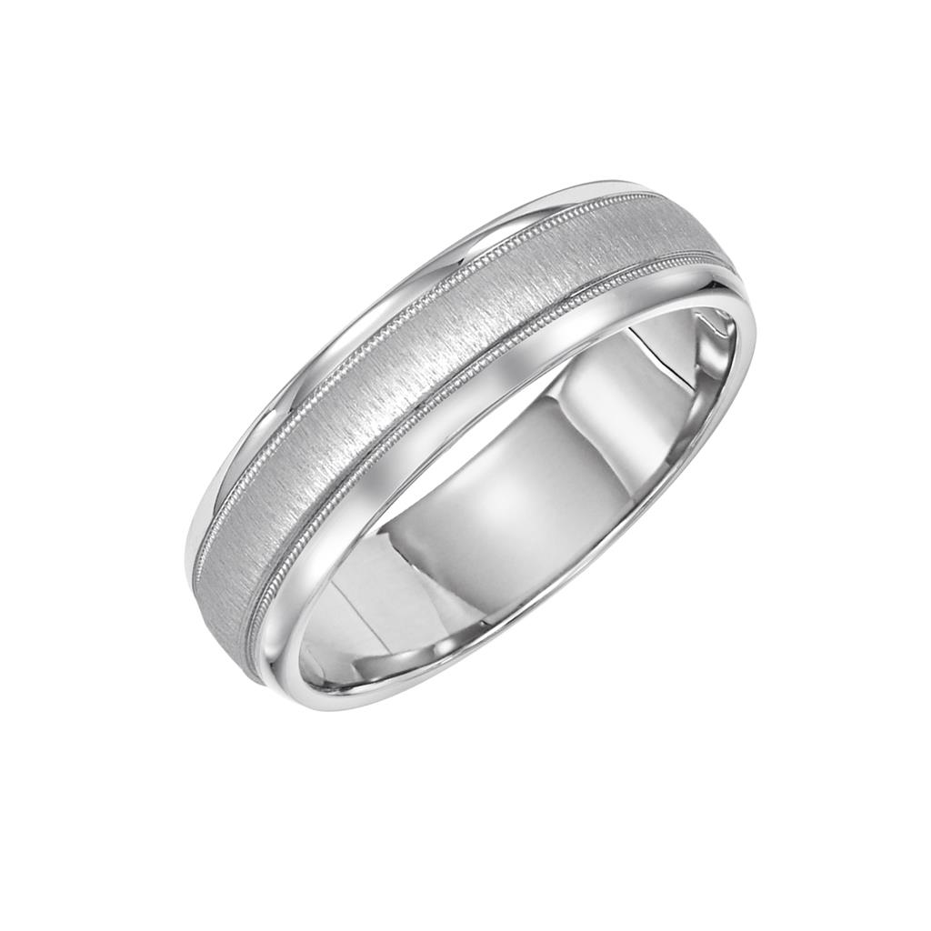 Artcarved 14K White Gold 6mm Comfort Fit Wedding Ring