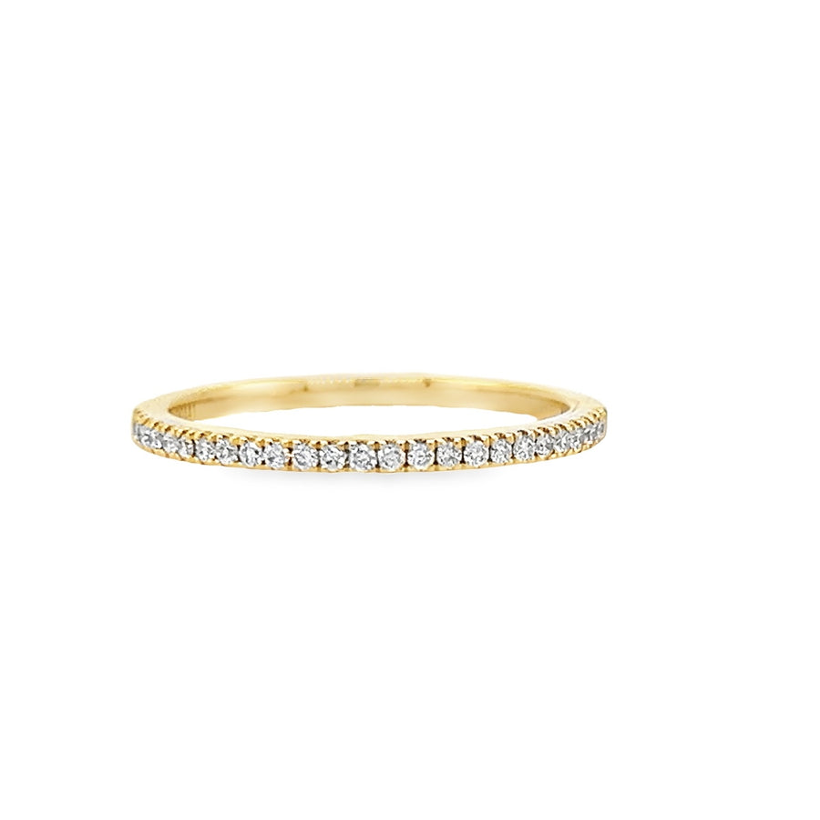 18K Ladies Yellow Gold Diamond Wedding Band (.15ct)