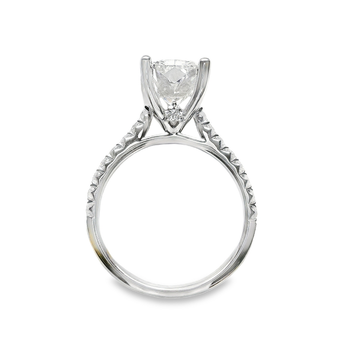 18kt White Gold Lab-Grown Cushion Diamond Engagement Ring (3.45ct)