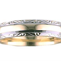 Artcarved 14kt Two-Tone 6mm Polished Center With Angled Edge Wedding Band