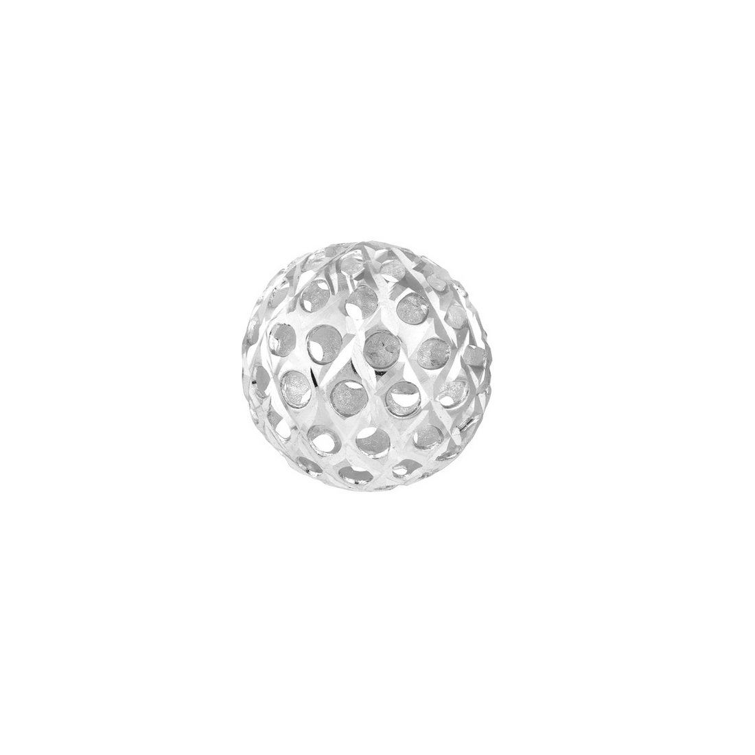 14kt White Gold 8mm Hollow Laser Ball Stud Earrings