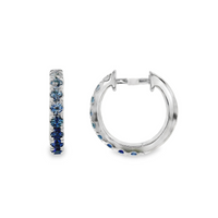18kt White Gold Natural Round Sapphire Huggie Earrings (.52ct)