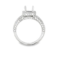 18kt White Gold Halo Natural Diamonds Semi-Mount Ring (1.14ct)