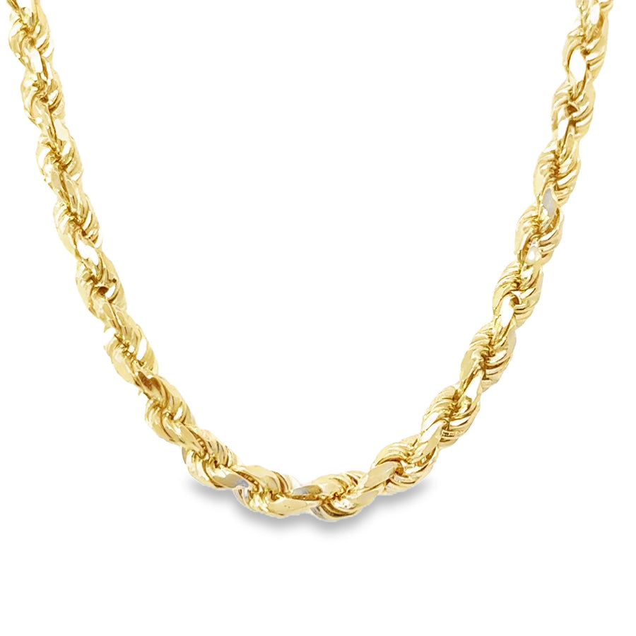 14K Yellow Gold 18" Diamond Cut 3.5mm Rope Chain (22.6g)