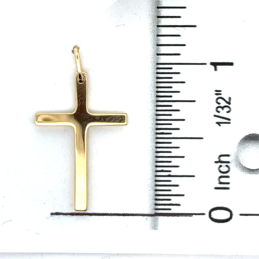 18kt Yellow Gold Italian Made Cross Pendant (2.17g)