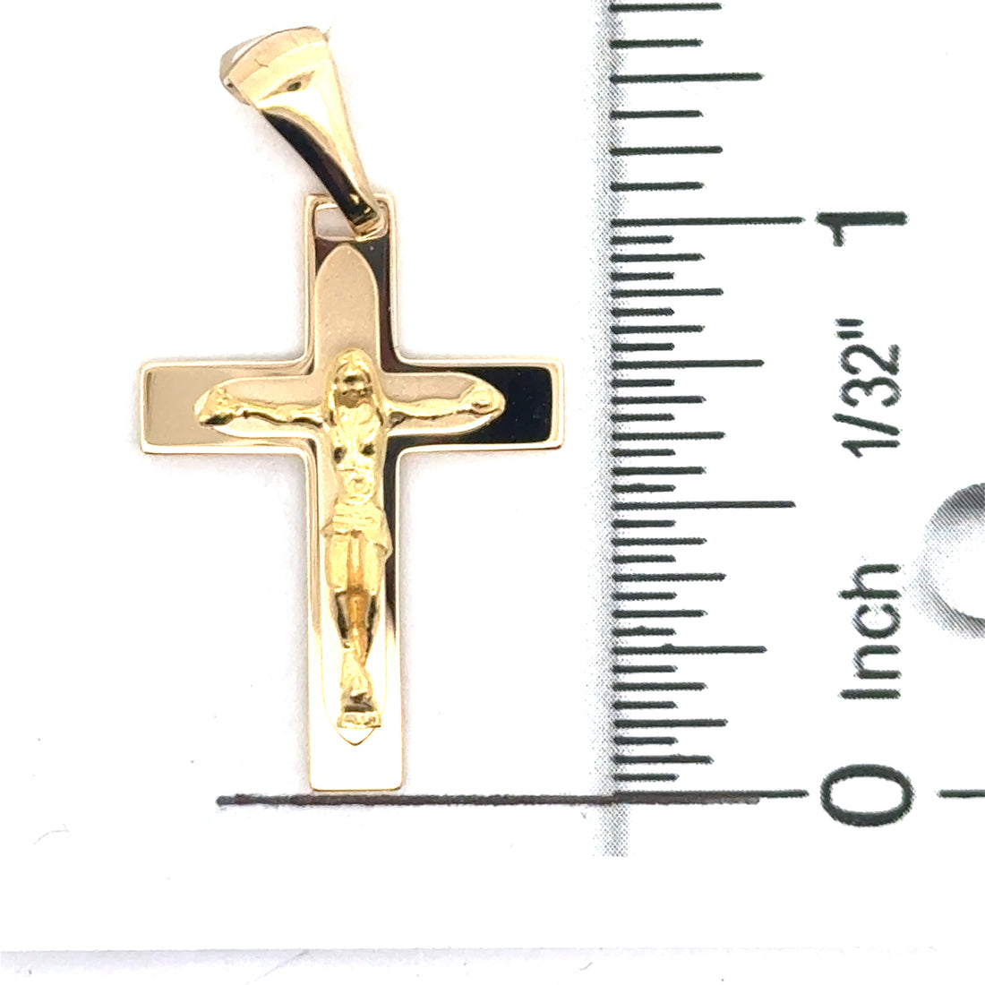 18kt Yellow Gold Italian Made Crucifix Charm (3.43g)