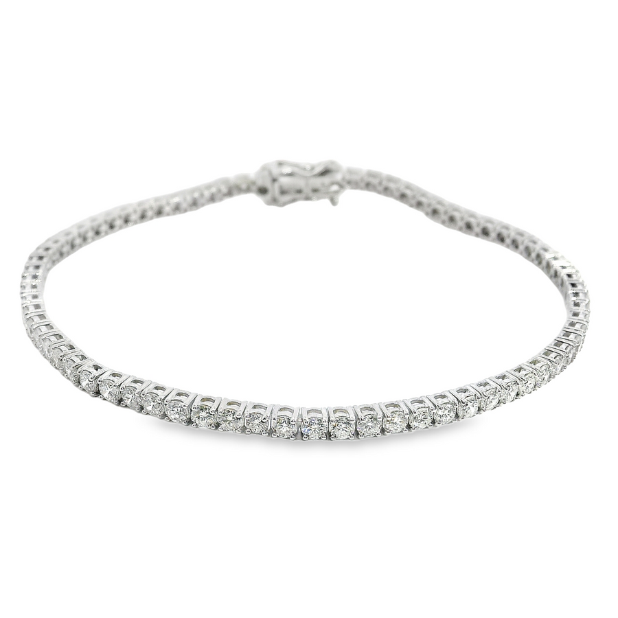 14kt White Gold 7" Lab-Grown Round Diamond Tennis Bracelet (3.45ct)