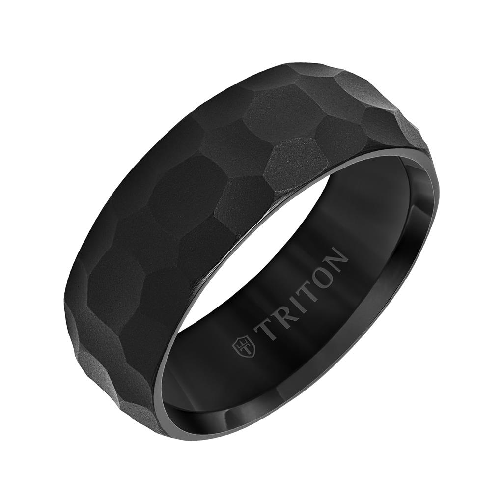 Triton Black Tungsten Carbide 8mm Wedding Band