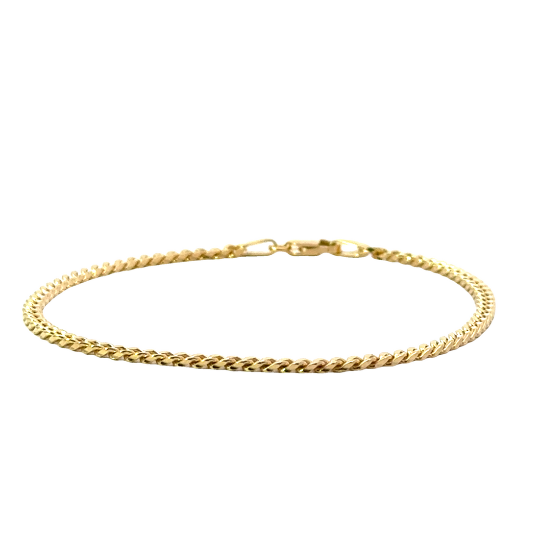 14K Yellow Gold 7" 2.4mm Curb Style Bracelet (3.94g)