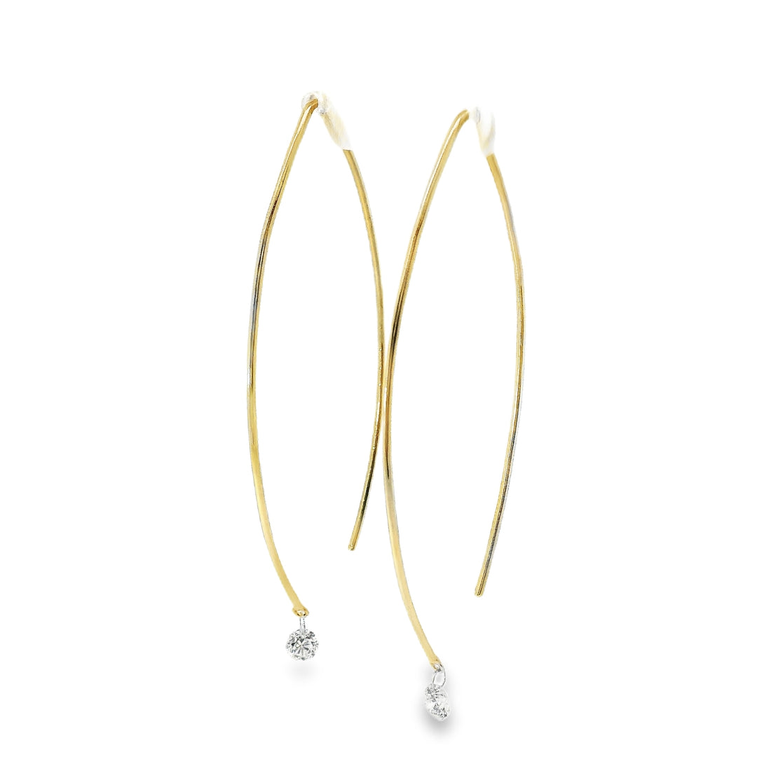18kt Yellow Gold Natural Diamonds Ear Wire Drop Earrings (39ct)