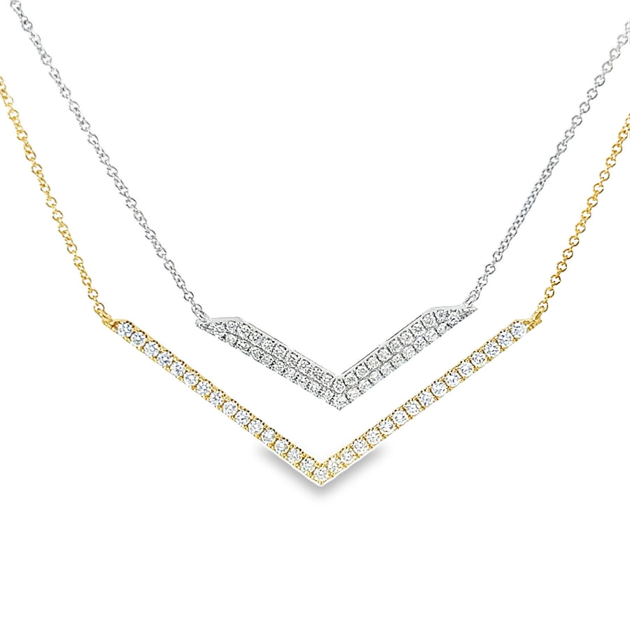 18K Two Tone Diamond Necklace (.80ct)