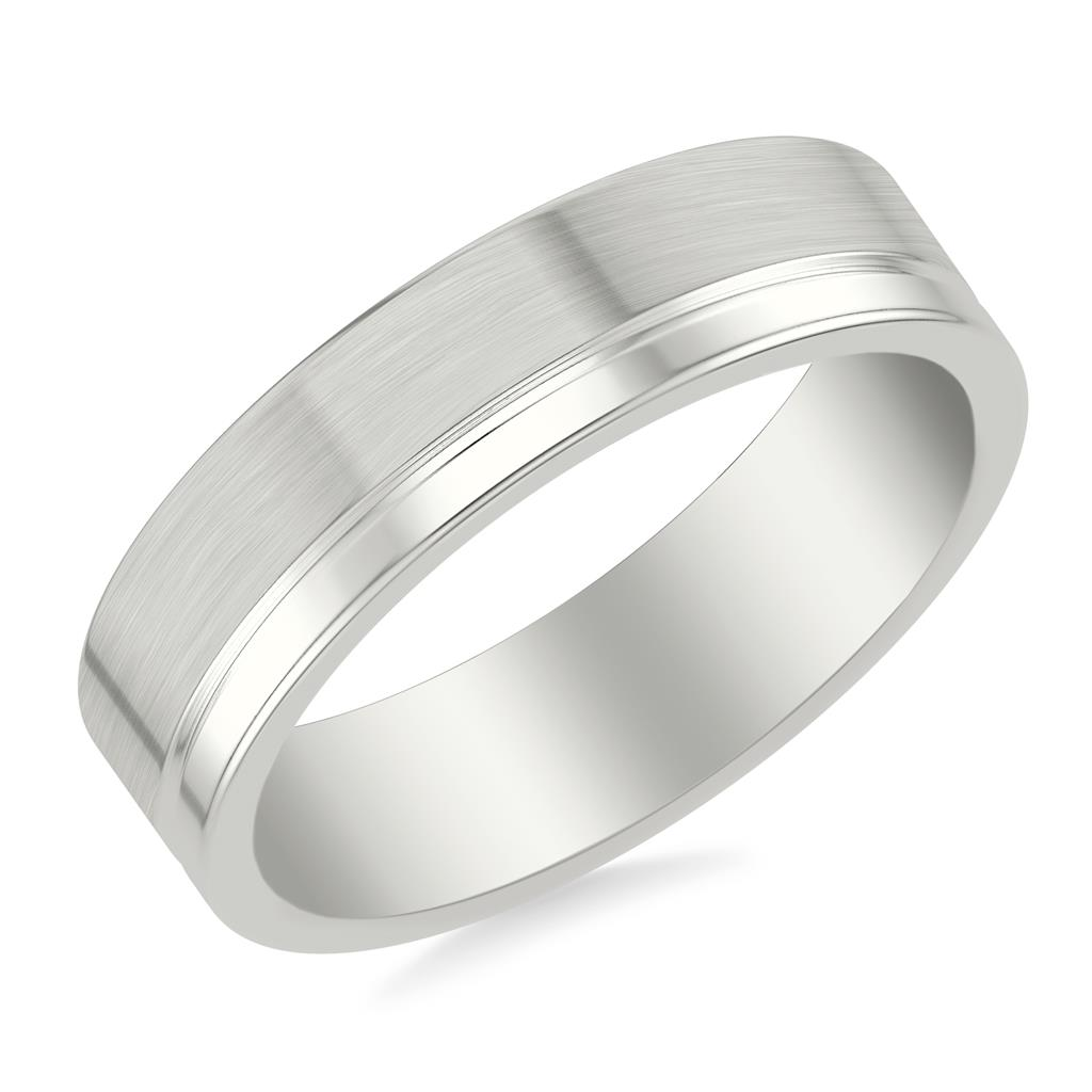 Goldman 14kt White Gold 6mm Matte Finish Wedding Band