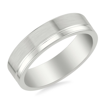 Goldman 14kt White Gold 6mm Matte Finish Wedding Band