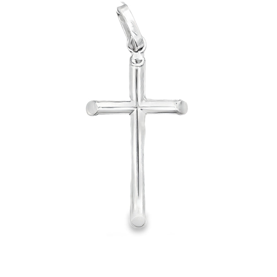 18kt White Gold Italian Made Cross Pendant (1.42g)