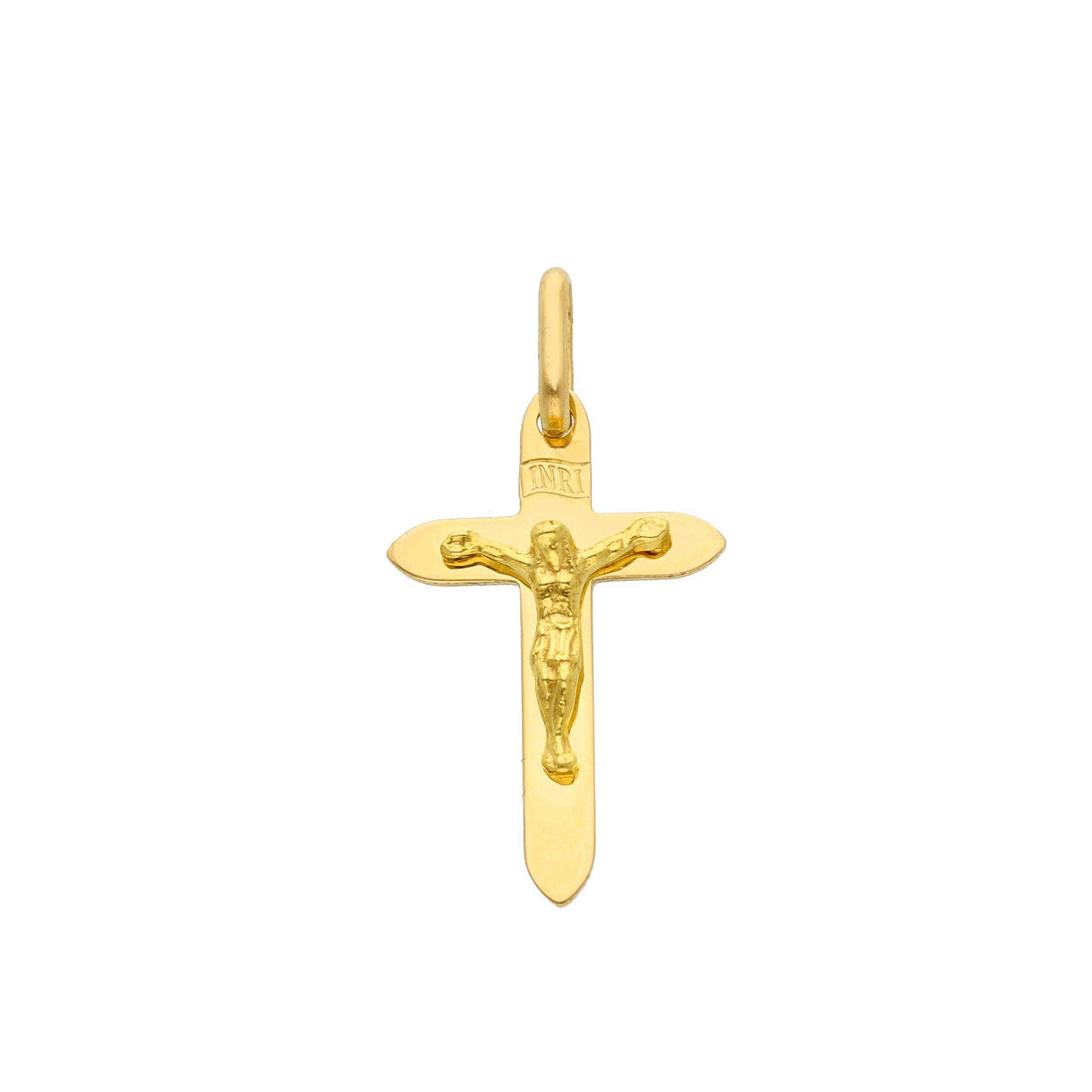 18kt Yellow Gold Italian Made Crucifix Pendant (1.38g)