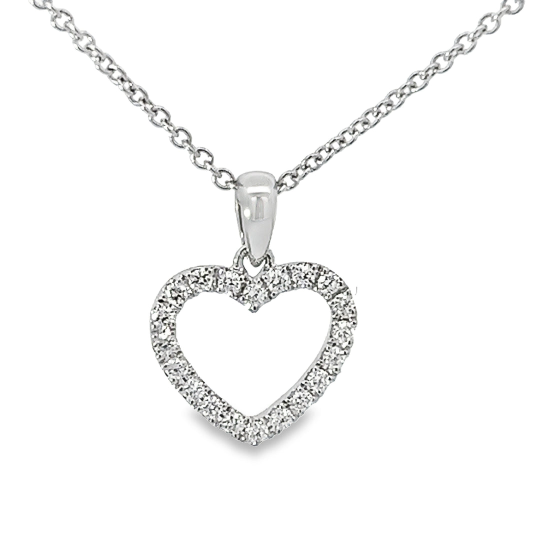 18kt White Gold Natural Diamond Heart Pendant (0.19ct)