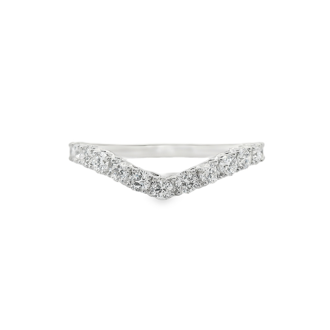 18kt White Gold Natural Round Diamond Wedding Ring (.62ct)