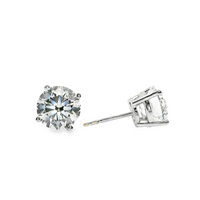 14kt White Gold Lab-Grown Round Diamond Stud Earrings (4.06ct)