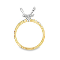 18kt Tu-Tone Gold Hidden Halo Natural Diamonds Semi-Mount Ring (0.49ct)