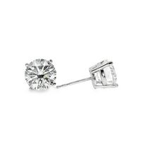 14kt White Gold Lab-Grown Round Diamond Stud Earrings (4.06ct)