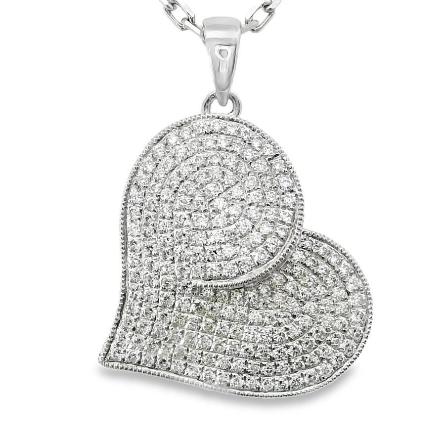 18kt White Gold Natural Diamond Heart Pendant (0.52ct)