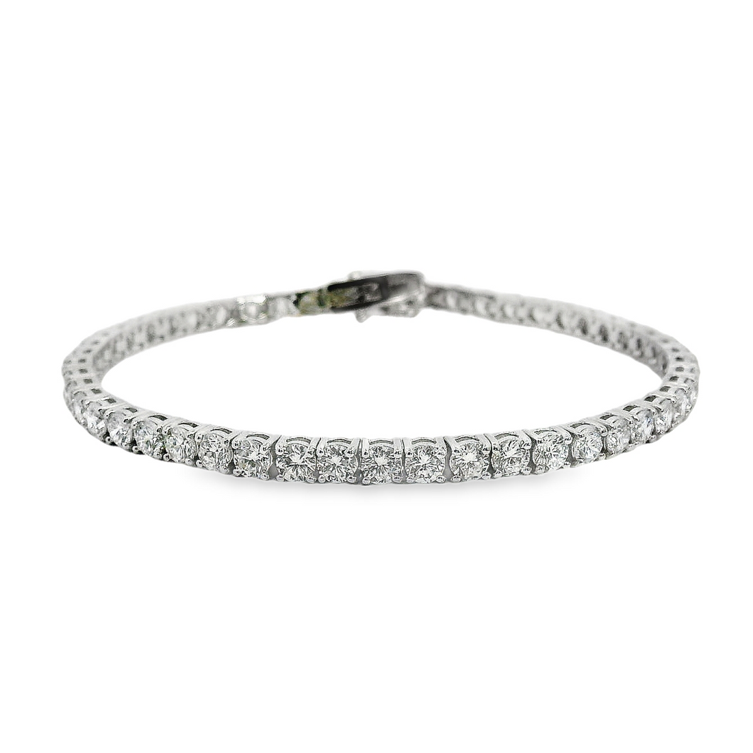 14kt White Gold 7" Lab-Grown Round Diamond Tennis Bracelet (7.33ct)