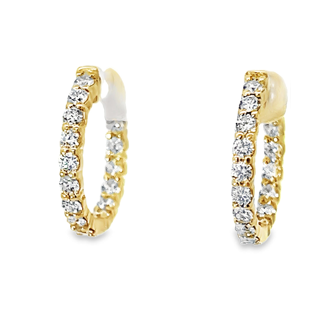 14kt Yellow Gold Lab-Grown Diamonds Small Hoop Earrings (1.05ct)