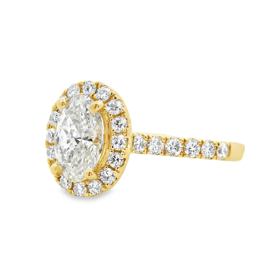 18kt Yellow Gold Natural Oval Diamond Engagement Ring (1.5ct)