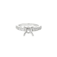 18kt White Gold Cathedral Natural Diamonds Semi-Mount Ring (0.52ct)