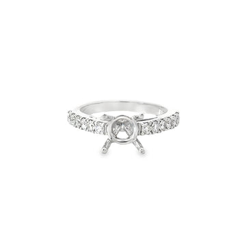 18kt White Gold Cathedral Natural Diamonds Semi-Mount Ring (0.52ct)