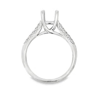 18kt White Gold Pave Natural Diamonds Semi-Mount Ring (0.37ct)