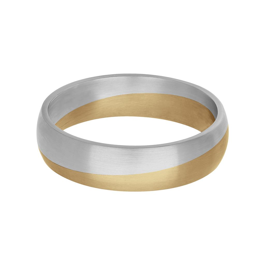 Goldman Platinum and 18kt Yellow Gold 5.5mm Angle Grove Fusion Ring