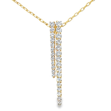 18kt Yellow Gold Natural Diamond Bar Pendant (0.5ct)