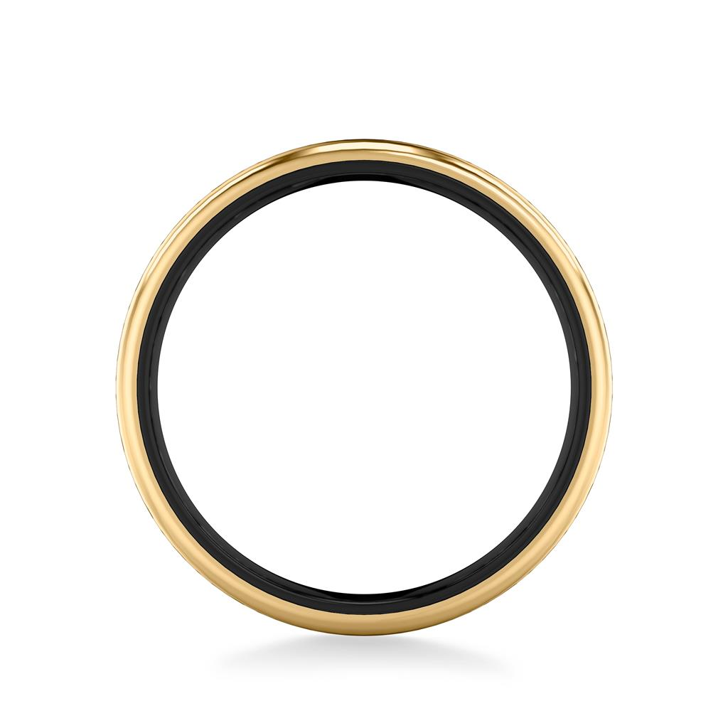 Triton Black & Yellow Tungsten 6mm Polished Finish Ring