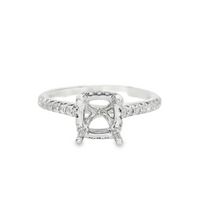 18kt White Gold Full-Cut Diamond Hidden Halo Semi-Mount Ring (.26ct)